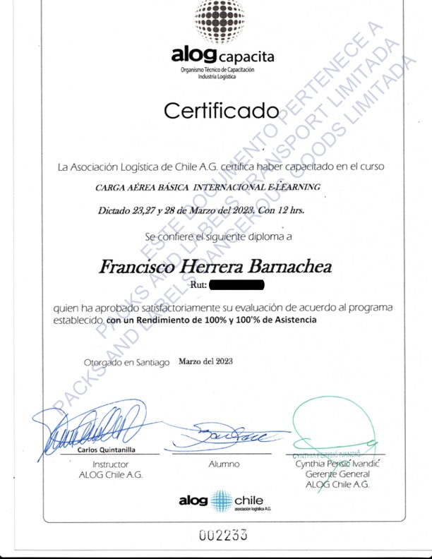 Certificación Packs and Labels